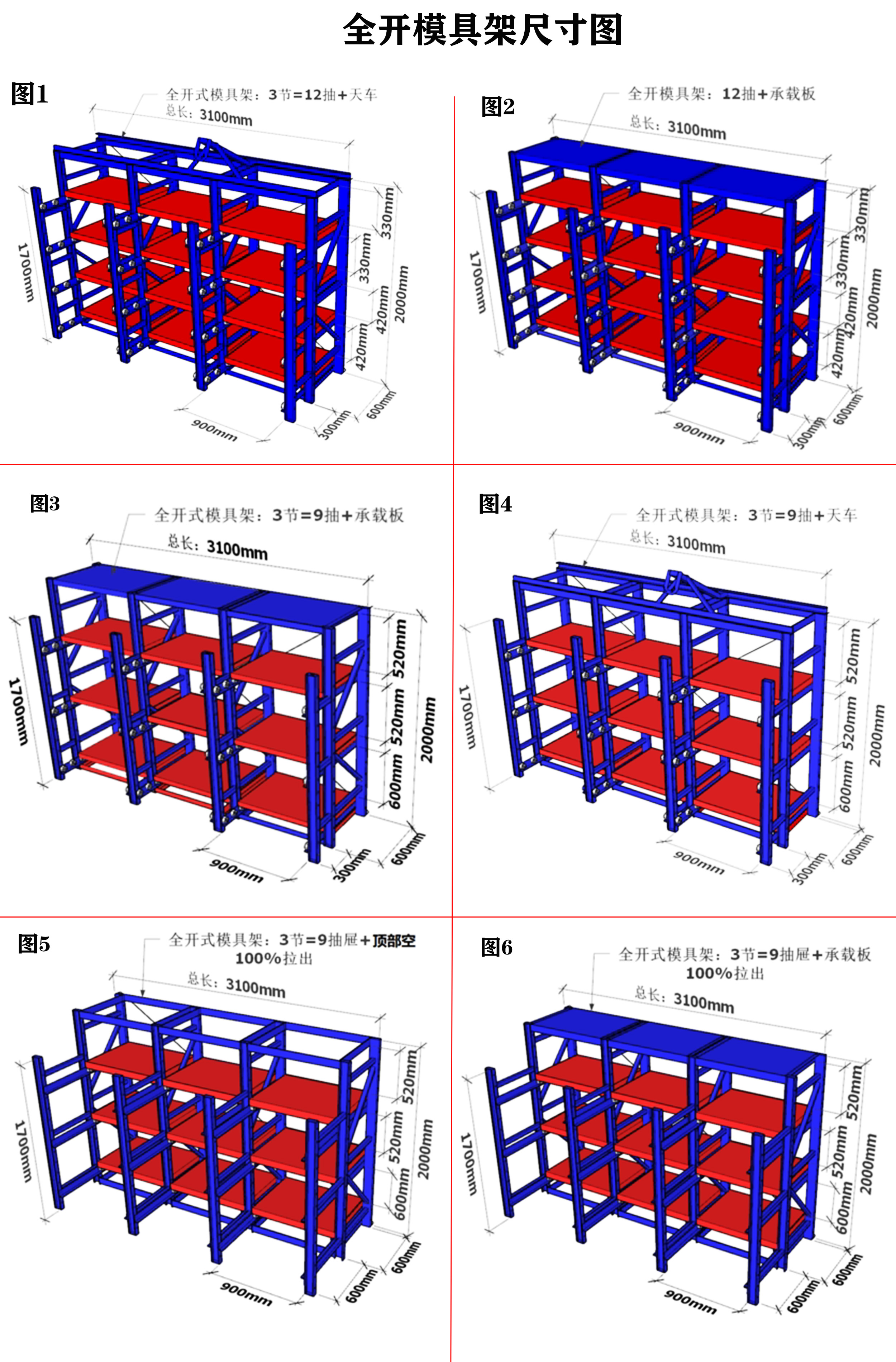 摸具货架全开/半开